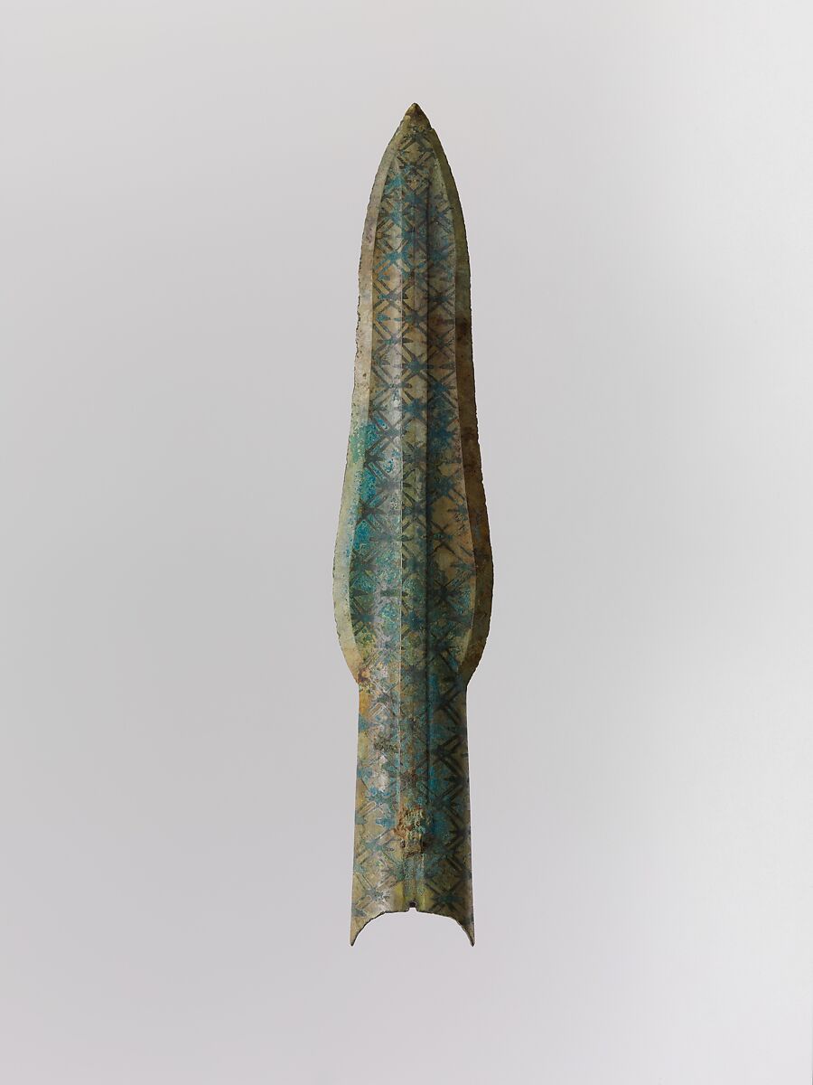 Spear head (mao), Bronze with metallic inlay, China 