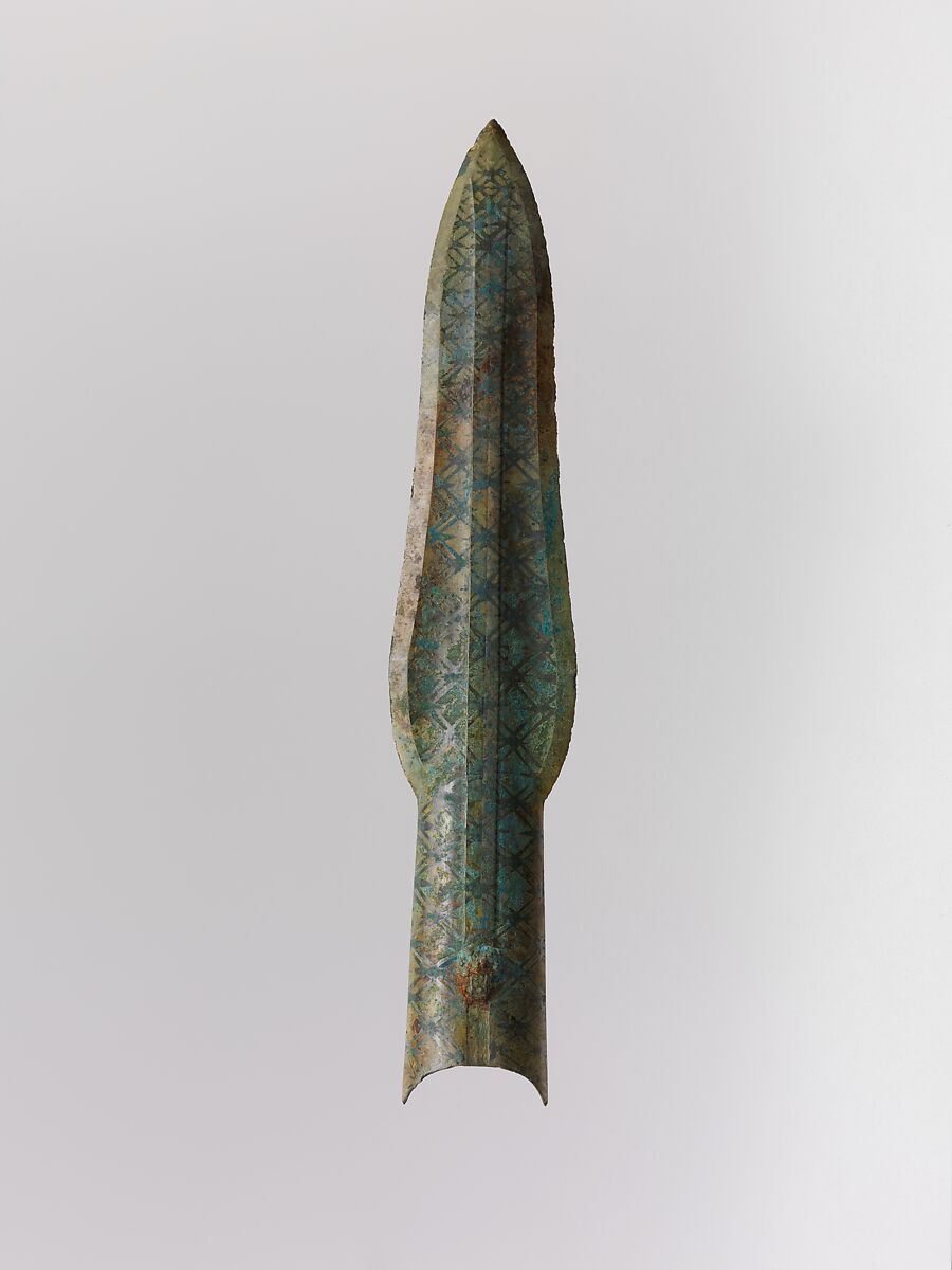 Spear head (mao), Bronze with metallic inlay, China