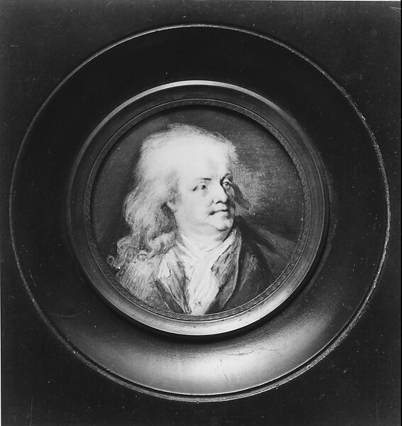 Portrait Miniature of Benjamin Franklin, After Jacques Thouron, Ivory 
