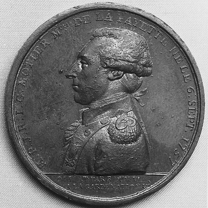 Medal of the Marquis de Lafayette, Pierre Simon Benj. Duvivier (French, Paris 1730–1819 Paris), Gilt bronze