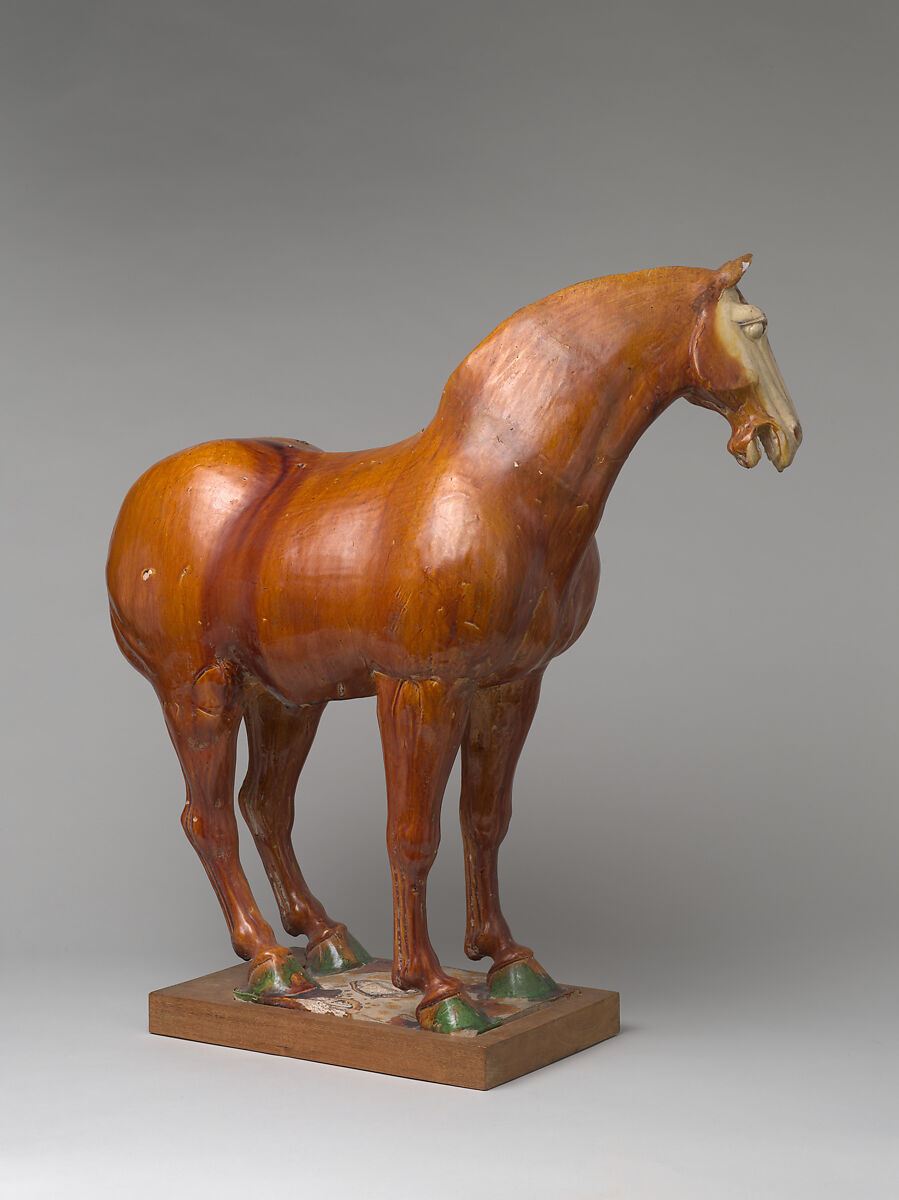 Horse, Earthenware with brown glazes, China