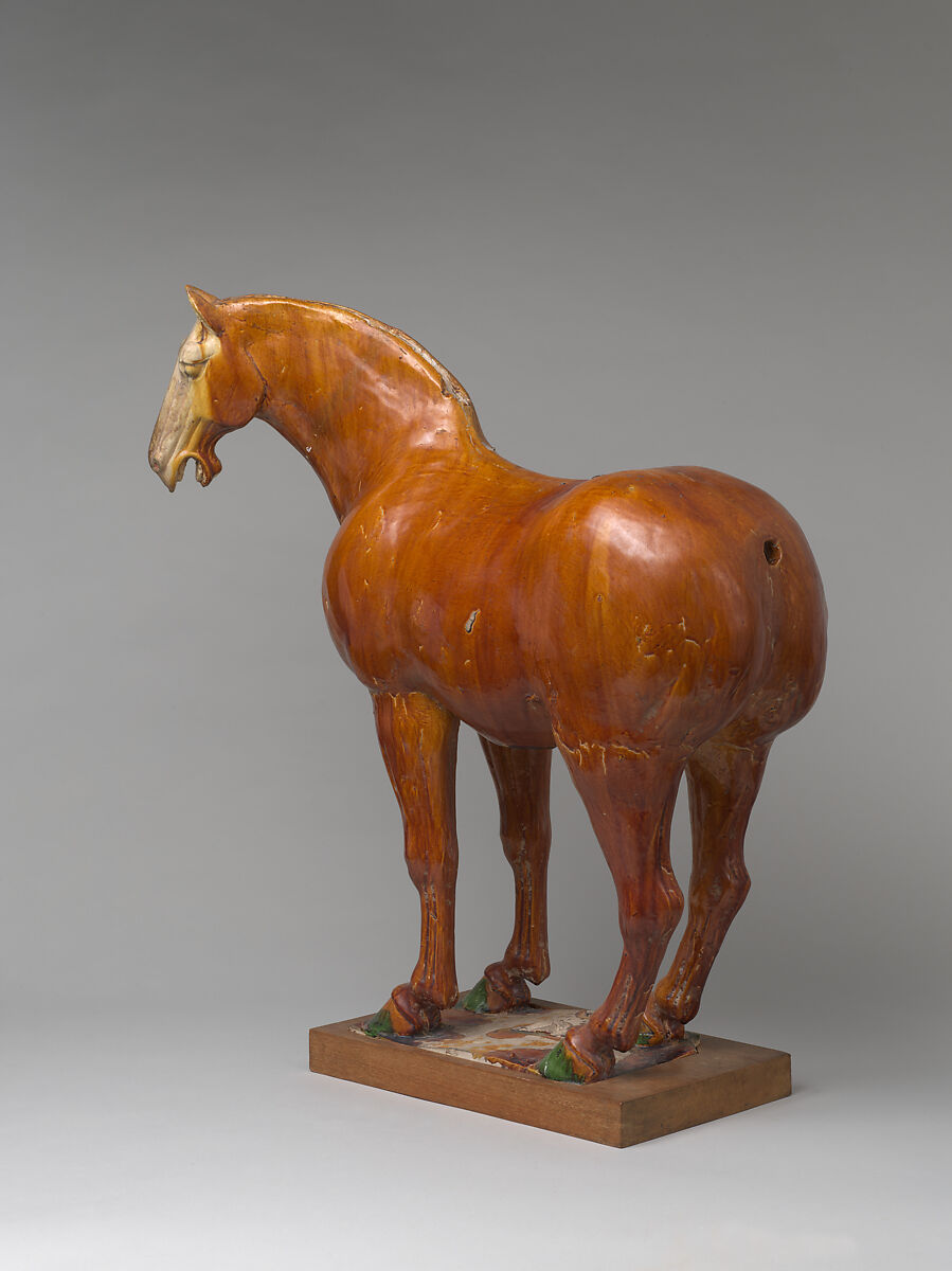 Horse, Earthenware with brown glazes, China
