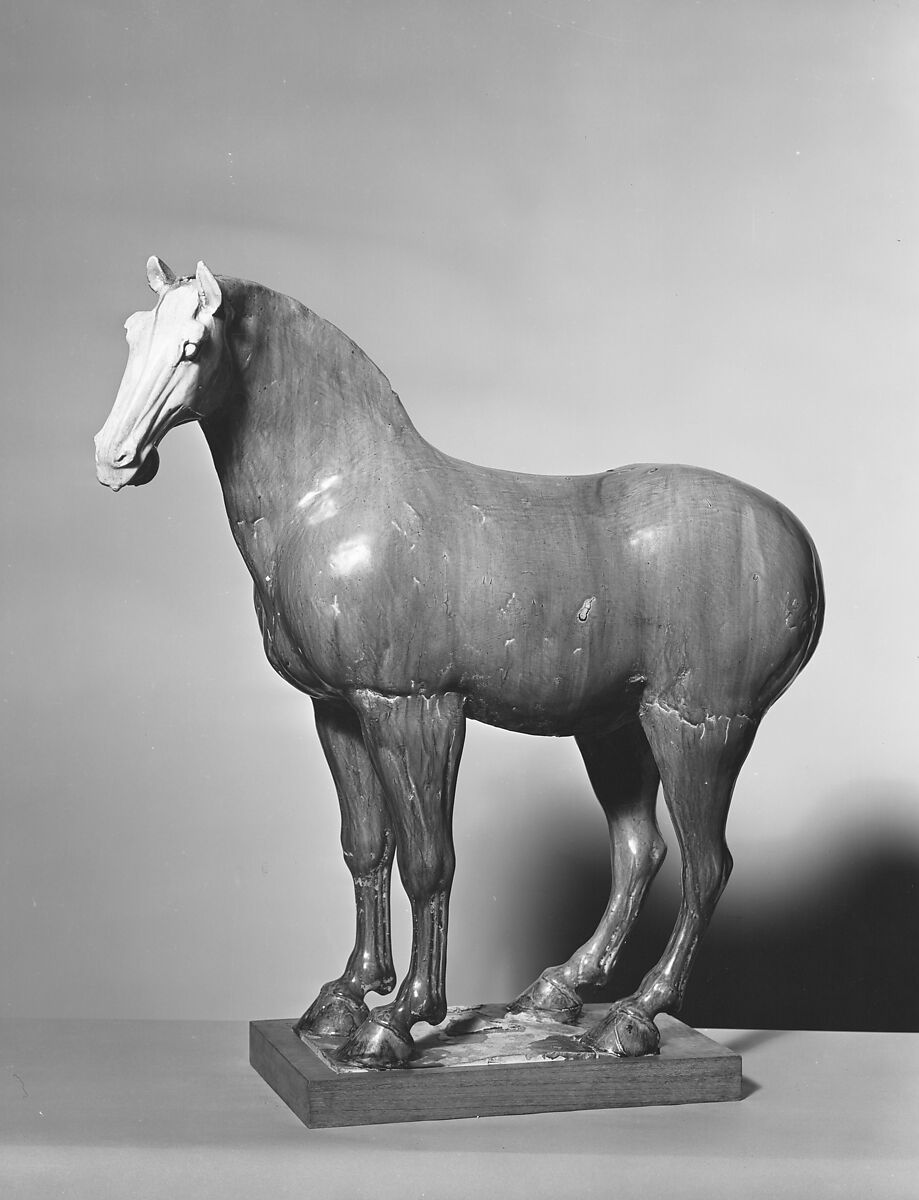 Horse, Earthenware with brown glazes, China 
