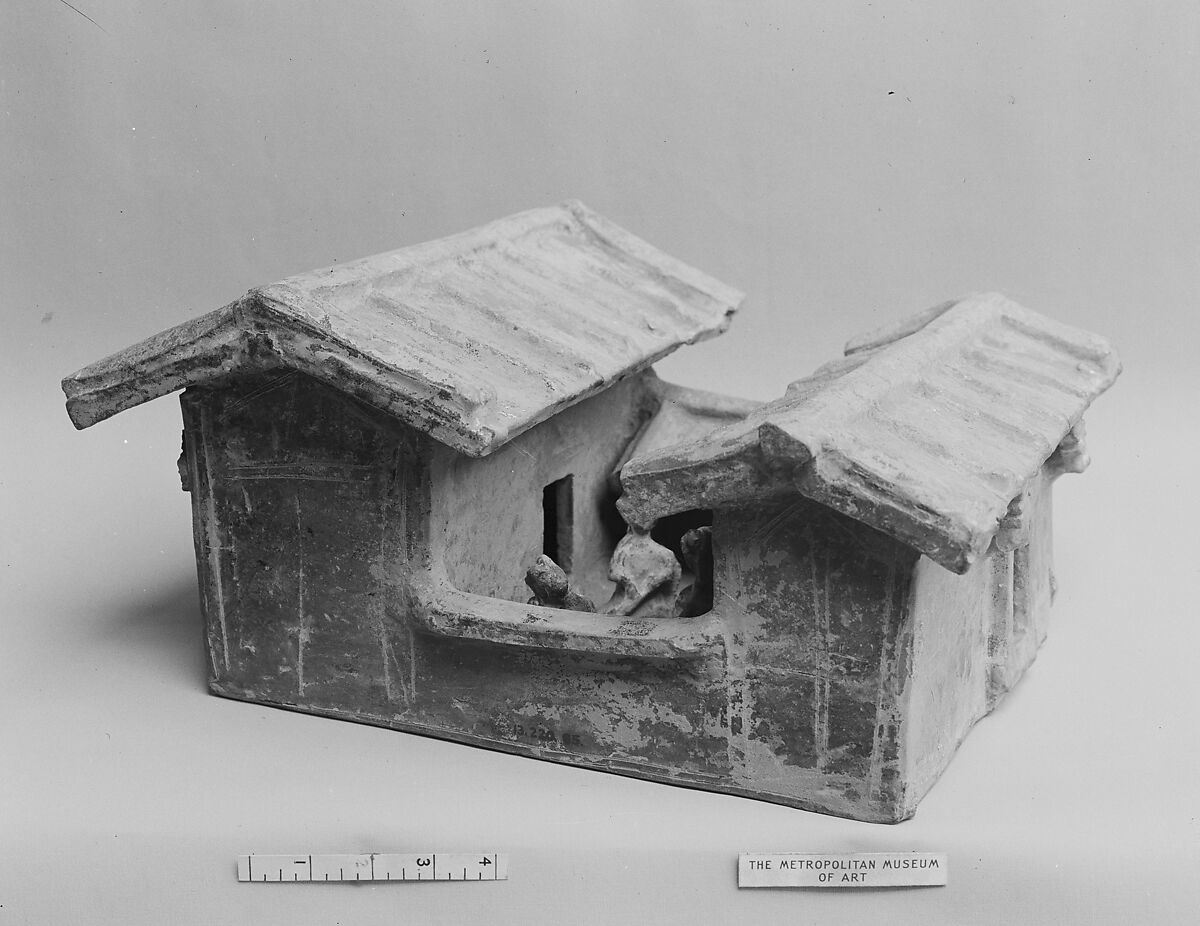 House with Courtyard, Earthenware with green lead glaze, China 