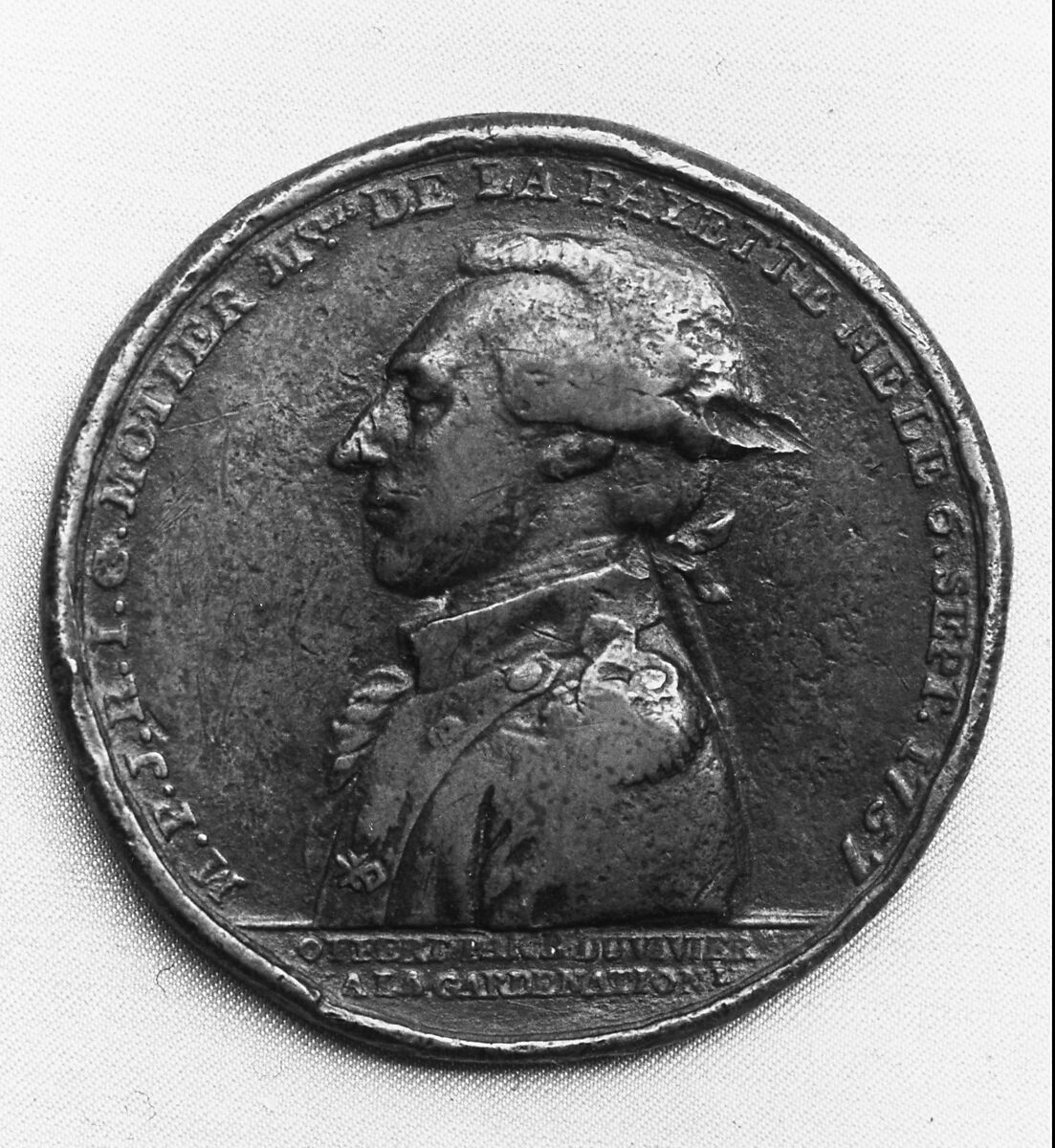 Medal of the Marquis de Lafayette, Pierre Simon Benj. Duvivier (French, Paris 1730–1819 Paris), Probably brass