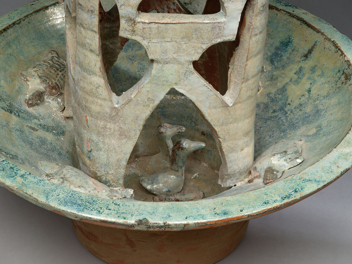 Watchtower with Four Archers, Earthenware with green lead glaze, China