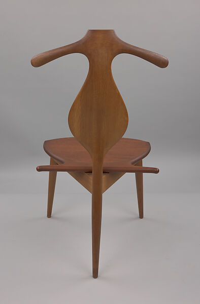 "Valet" Chair, Hans J. Wegner (Danish, Tønder 1914–2007 Copenhagen), Oak, teak, brass, leather