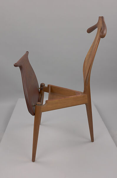 "Valet" Chair, Hans J. Wegner (Danish, Tønder 1914–2007 Copenhagen), Oak, teak, brass, leather