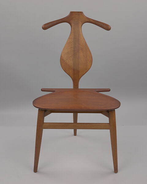 "Valet" Chair, Hans J. Wegner (Danish, Tønder 1914–2007 Copenhagen), Oak, teak, brass, leather 