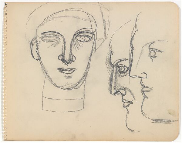 Sketchbook page, Arshile Gorky (American (born Armenia), Khorkom 1904–1948 Sherman, Connecticut), Graphite on paper 