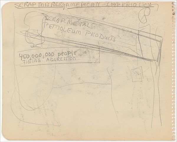 Sketchbook page, Arshile Gorky (American (born Armenia), Khorkom 1904–1948 Sherman, Connecticut), Graphite on paper