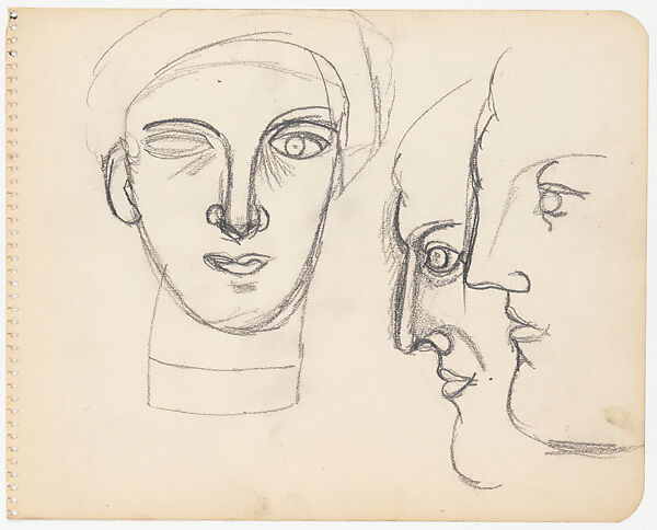 Sketchbook page, Arshile Gorky (American (born Armenia), Khorkom 1904–1948 Sherman, Connecticut), Graphite on paper