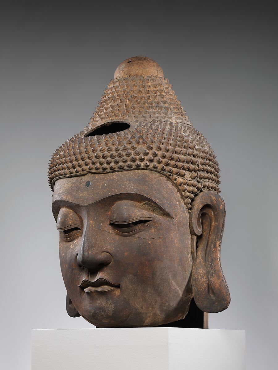 Head of Buddha, Cast iron, China