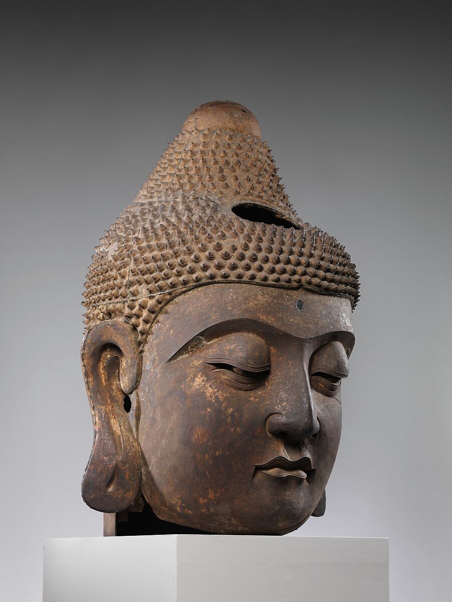 Head of Buddha, Cast iron, China