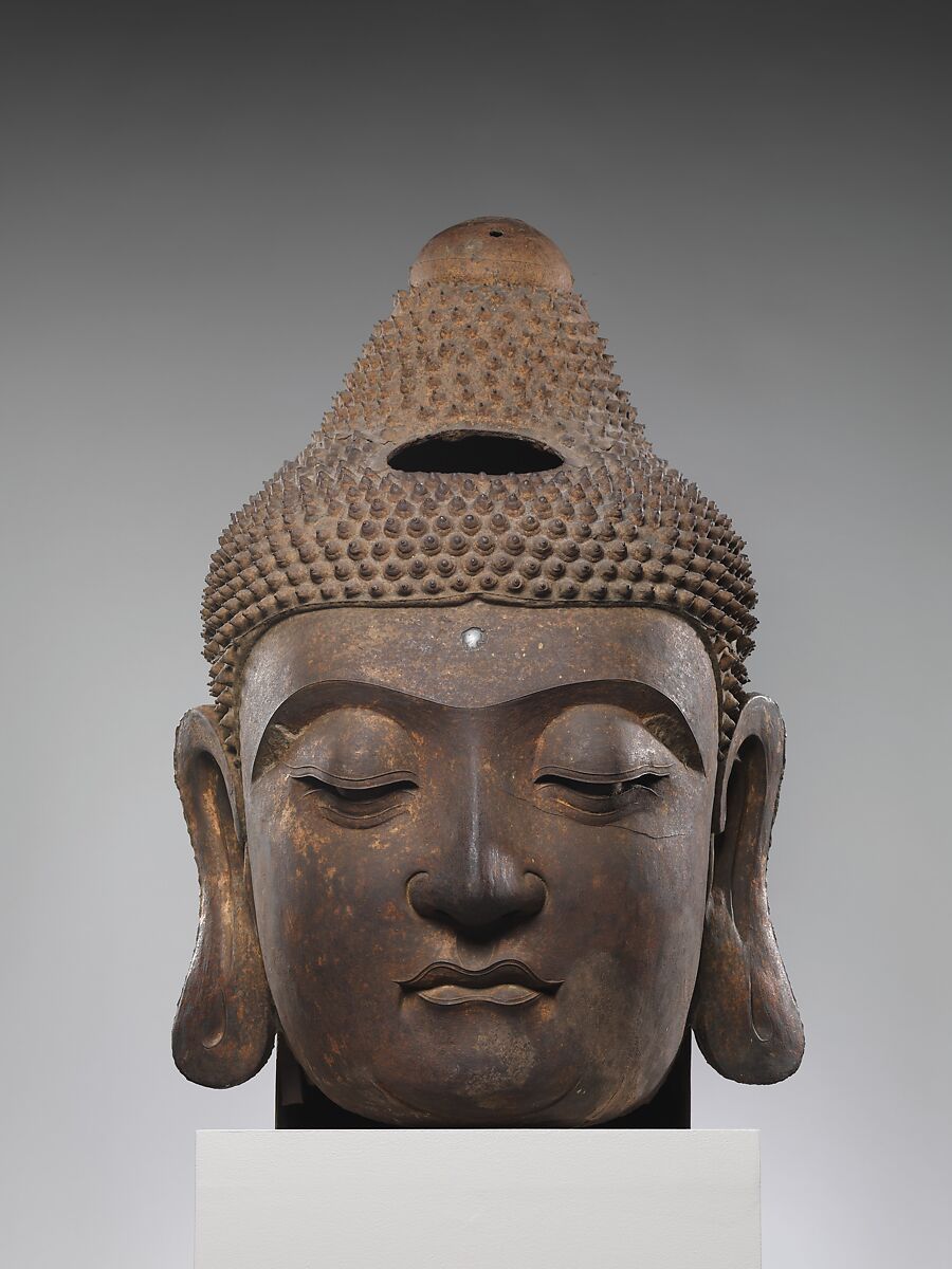 Head of Buddha, Cast iron, China 