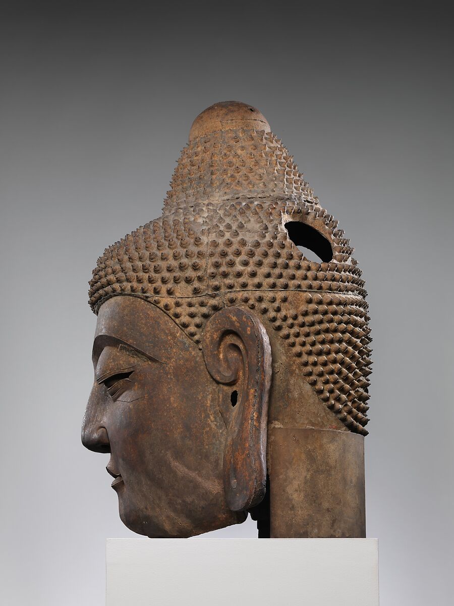 Head of Buddha, Cast iron, China