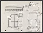 Study for "The Block" [window] (recto); Study for "The Block" [design] (verso), Romare Bearden (American, Charlotte, North Carolina 1911–1988 New York), Graphite on paper 