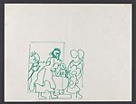 Study for "The Block" [angel] (recto); Study for "The Block" [people] (verso), Romare Bearden (American, Charlotte, North Carolina 1911–1988 New York), a and b: Green marker on paper