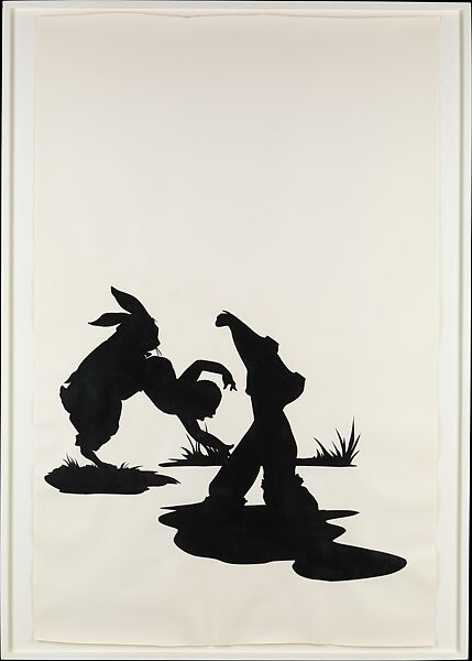 Fixin', Pitted, Fished, Pitied, Kara Walker (American, born Stockton, California, 1969), Cut and pasted painted paper on paper