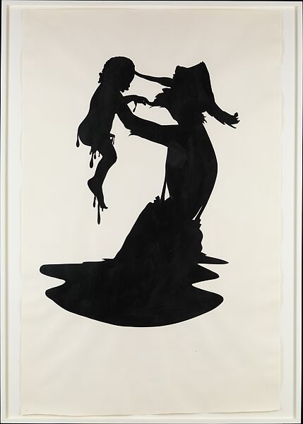 Fixin', Pitted, Fished, Pitied, Kara Walker (American, born Stockton, California, 1969), Cut and pasted painted paper on paper