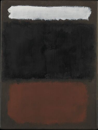 Untitled (White, Black, Rust, on Brown)
