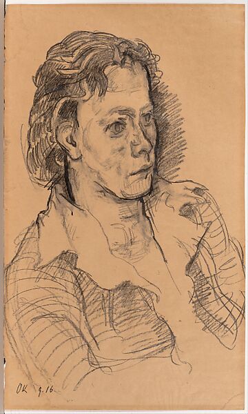 Portrait of Mechthilde Princess Lichnowsky, Oskar Kokoschka (Austrian, Pöchlarn 1886–1980 Montreux), Crayon on paper 