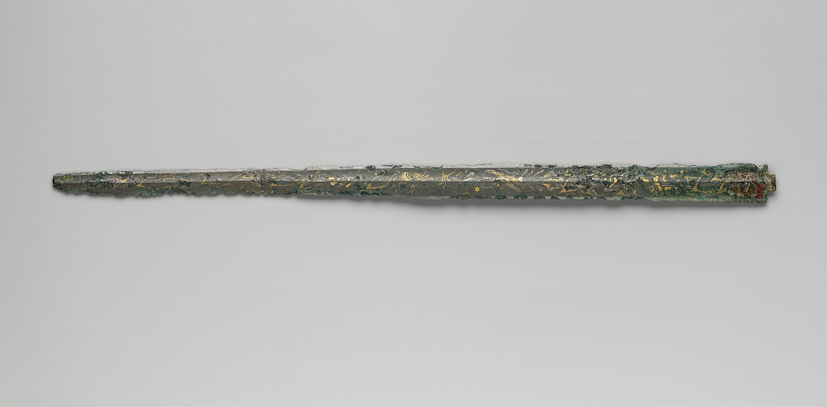Sword Blade, Bronze inlaid with gold and silver, China