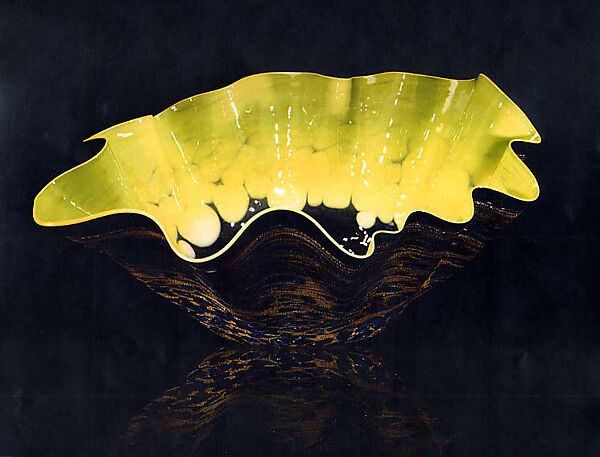 Verdant Green Black Macchia with Sulphur Lip Wrap, Dale Chihuly (American, born Tacoma, Washington 1941), Glass 