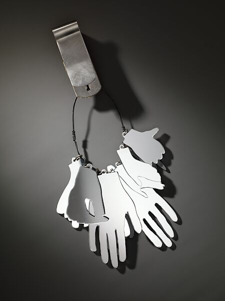 Perspex Hands Chatelaine, Iris Eichenberg  German, Perspex, silver, zinc, and leather
