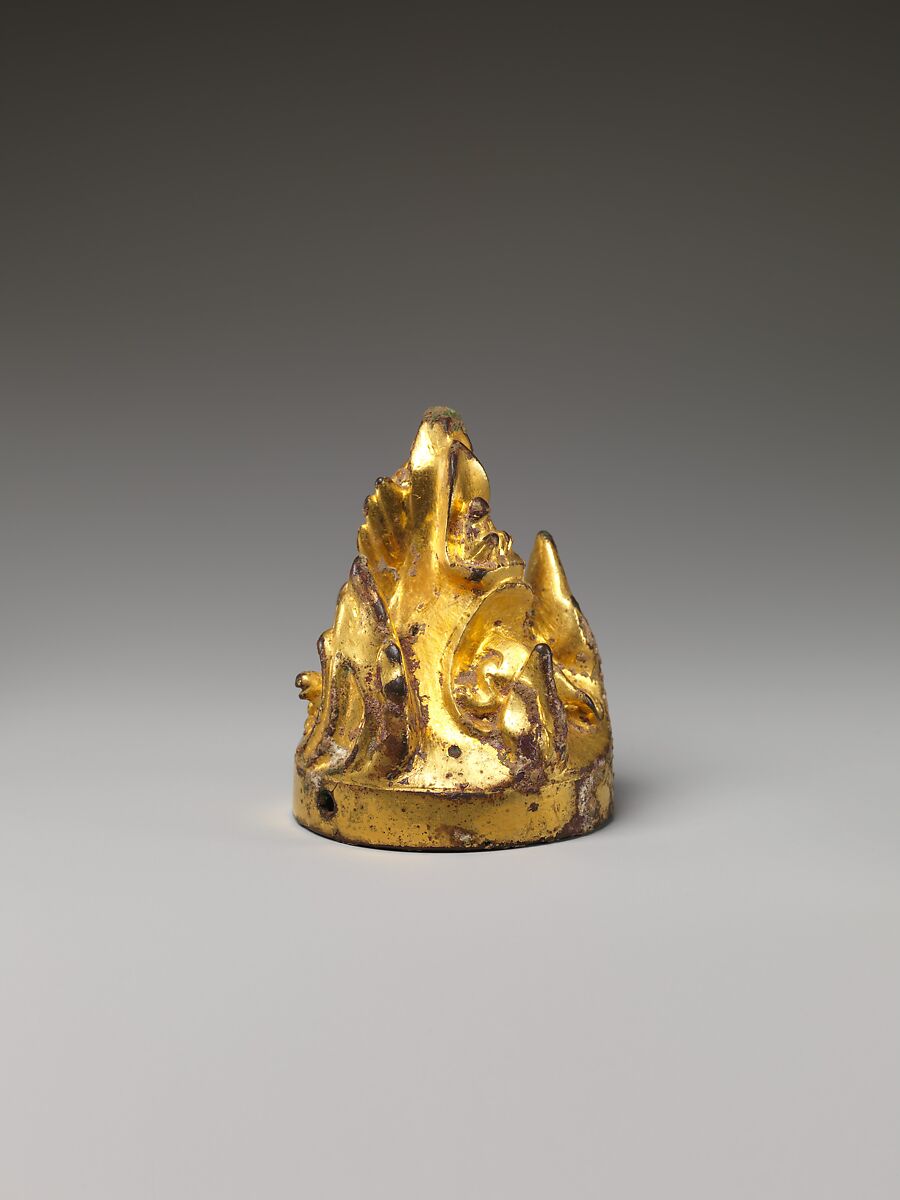 Top of a bridge pin, Gilt bronze, China