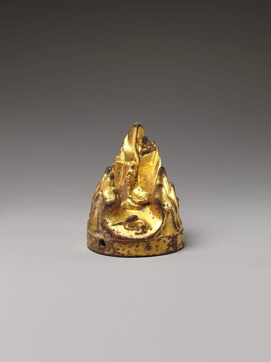 Top of a bridge pin, Gilt bronze, China