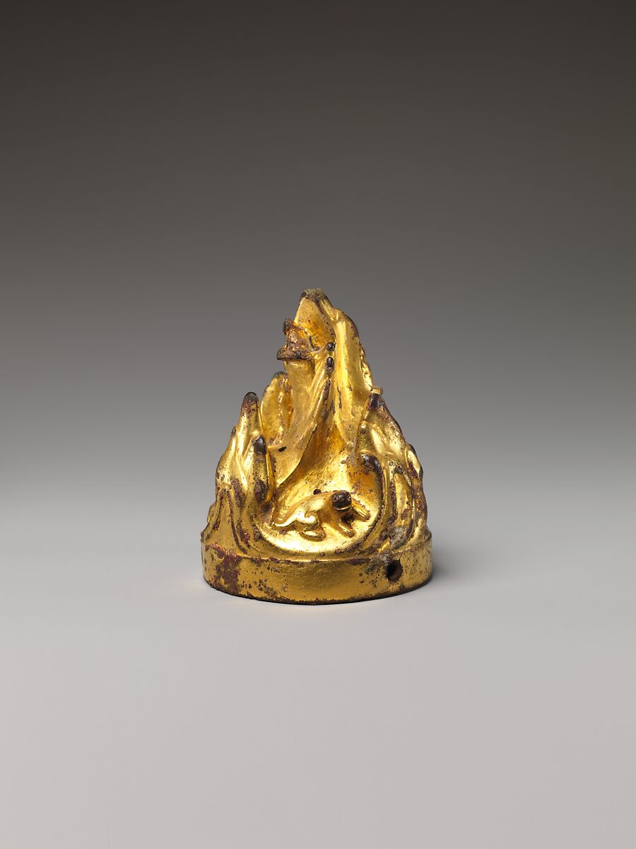 Top of a bridge pin, Gilt bronze, China