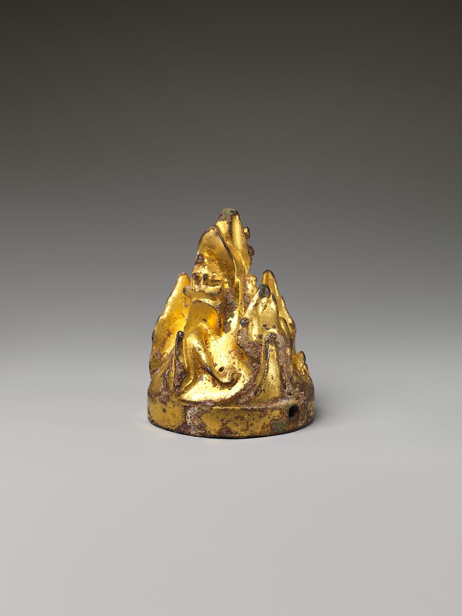 Top of a bridge pin, Gilt bronze, China
