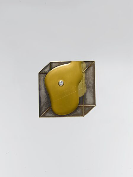 Brooch, Hermann Jünger (German, Hanau 1928–2005 Pöring), 18K gold, diamonds, and silver 