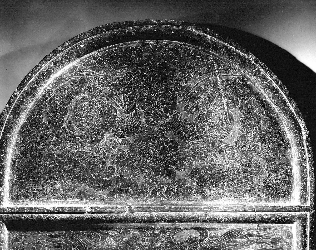 Panel in the Shape of a Sarcophagus Door, Limestone, China