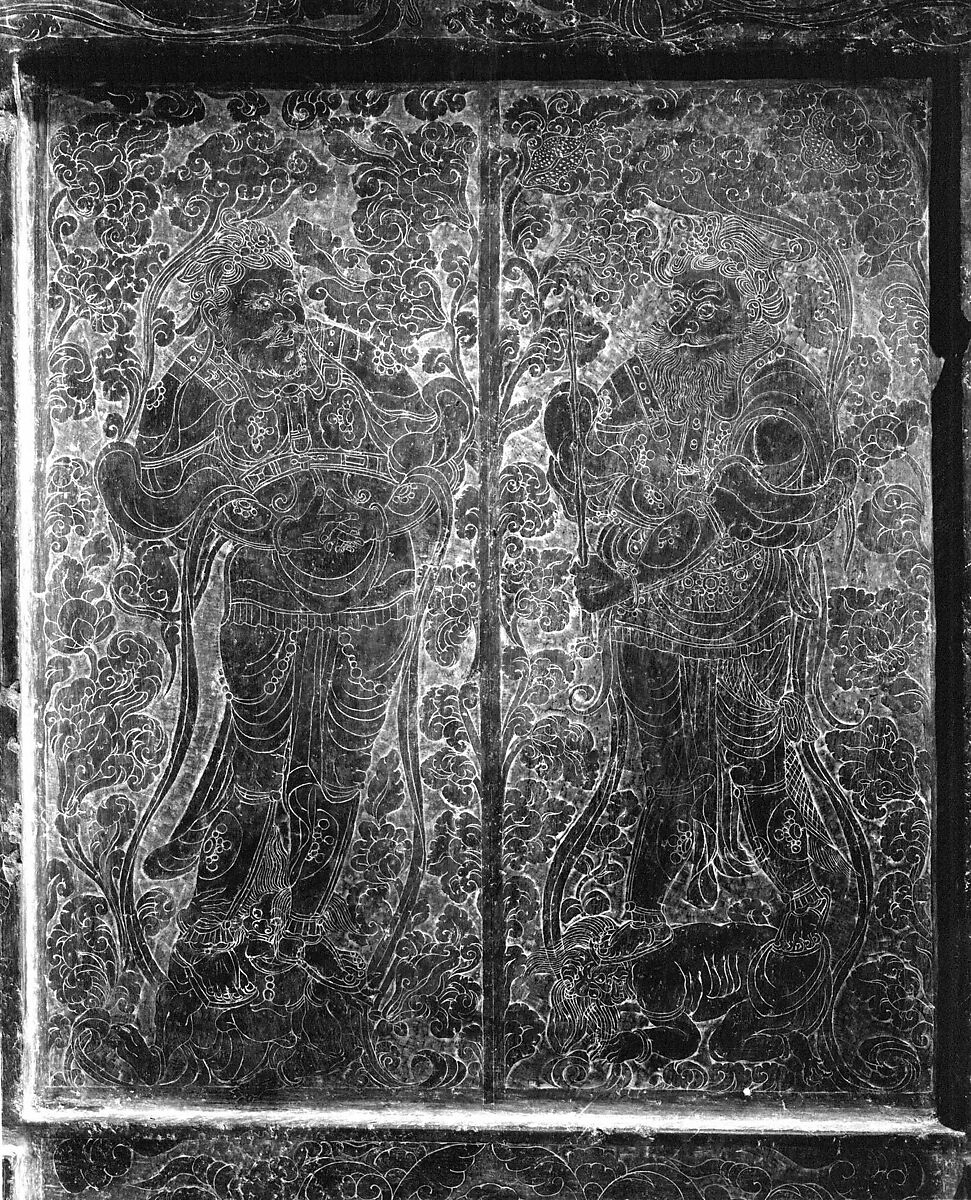 Panel in the Shape of a Sarcophagus Door, Limestone, China