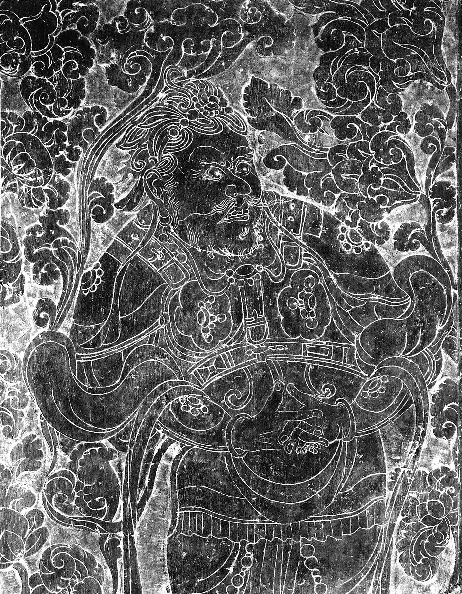 Panel in the Shape of a Sarcophagus Door, Limestone, China