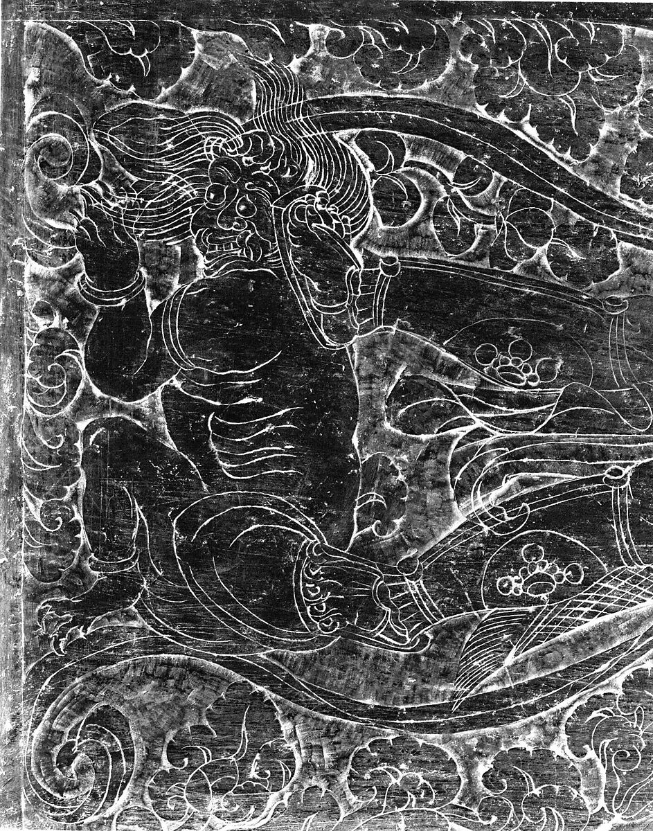 Panel in the Shape of a Sarcophagus Door, Limestone, China