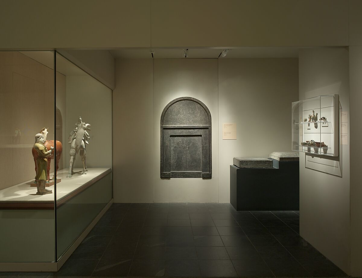 Panel in the Shape of a Sarcophagus Door, Limestone, China