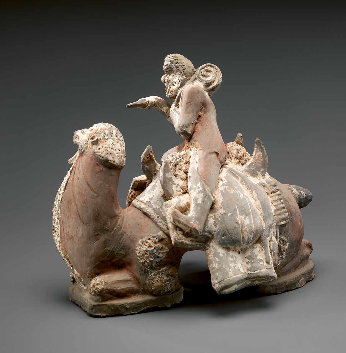Camel and Rider, Earthenware with pigment, China