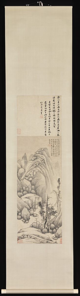 Anchorage on a rainy night, Shen Zhou (Chinese, 1427–1509), Hanging scroll; ink on paper, China