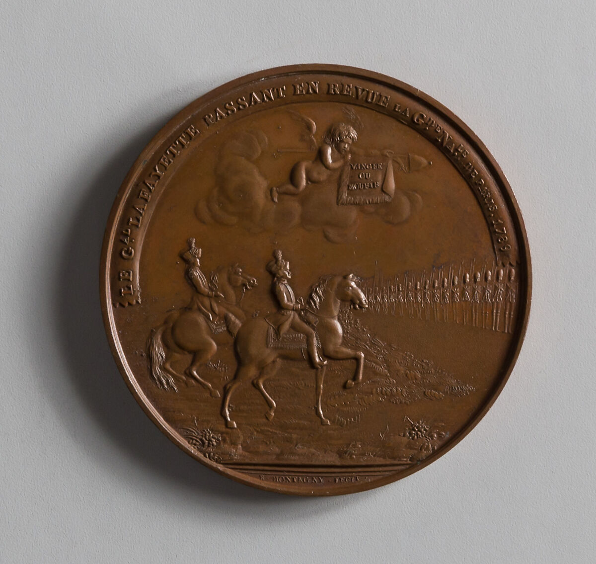 Medal of the Marquis de Lafayette, Probably Pierre Antoine Montagny, Bronze