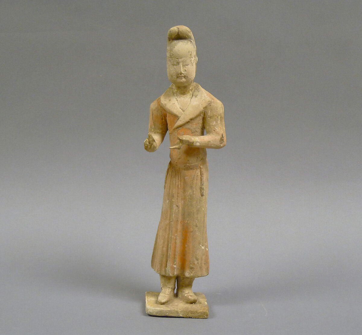 Male attendant, Earthenware with pigment, China 