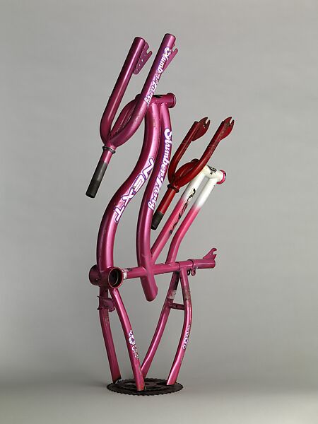 Next Kent tji wara, Willie Cole (American, born Newark, New Jersey, 1955), Bicycle parts, spray paint, and brazing 