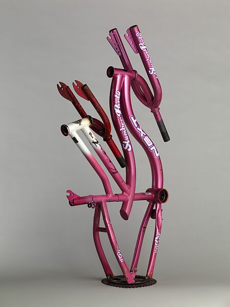 Next Kent tji wara, Willie Cole (American, born Newark, New Jersey, 1955), Bicycle parts, spray paint, and brazing