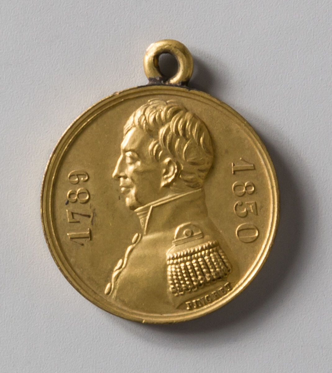 Medal of the Marquis de Lafayette, Joseph Arnold Pingret (Belgian, Brussels 1798–1862 Paris), Gilt silver 
