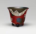 Vase, Lluís Bracons i Sunyer (Spanish, 1892–1961), Lacquered wood, eggshell, copper alloy