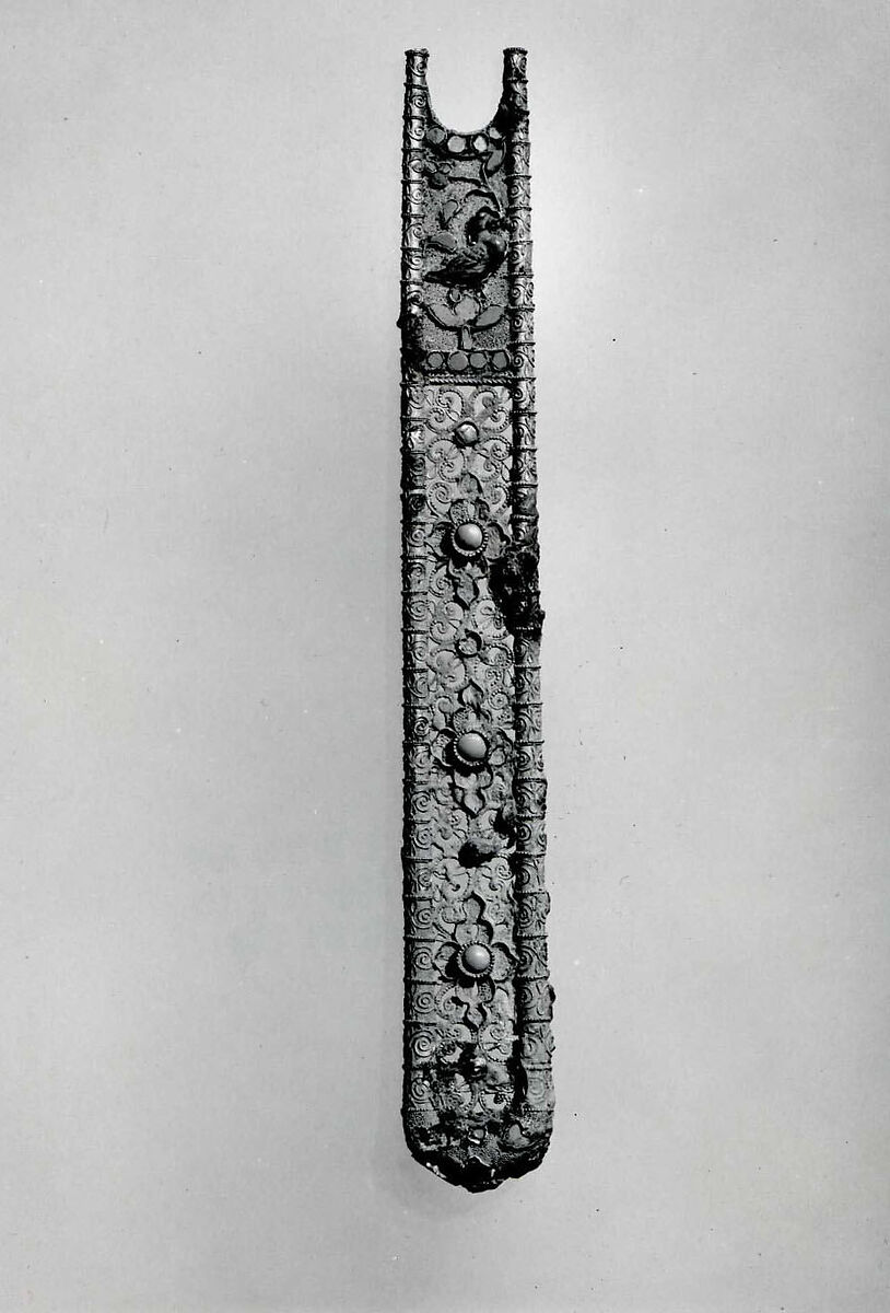 Hair Ornament, Gold inlaid with turquoise, China