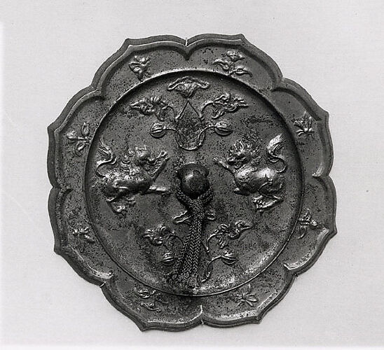 Mirror with lions and flowers