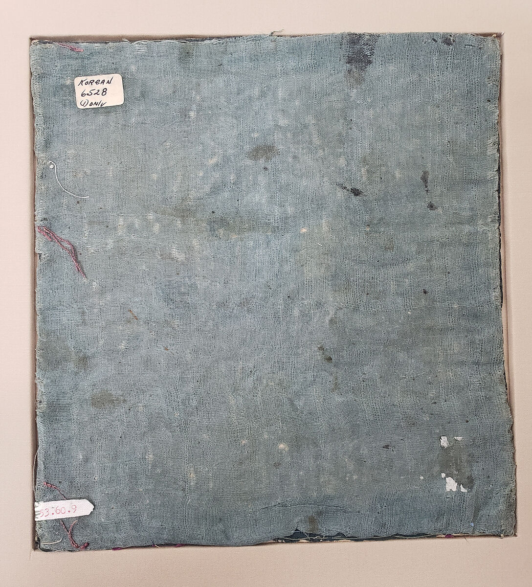 Rank Badge with a Pair of Cranes, Silk embroidery on silk satin damask, Korea